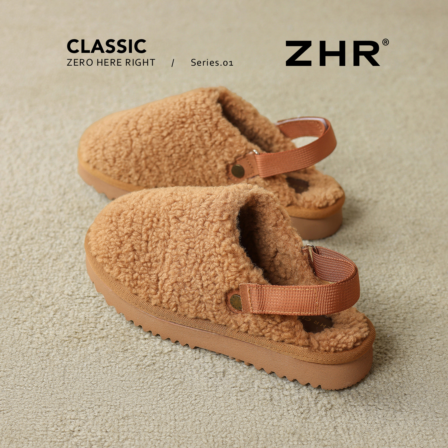 包头半拖女2025秋冬新款软底皮毛一体雪地棉鞋厚底保暖加绒毛毛鞋