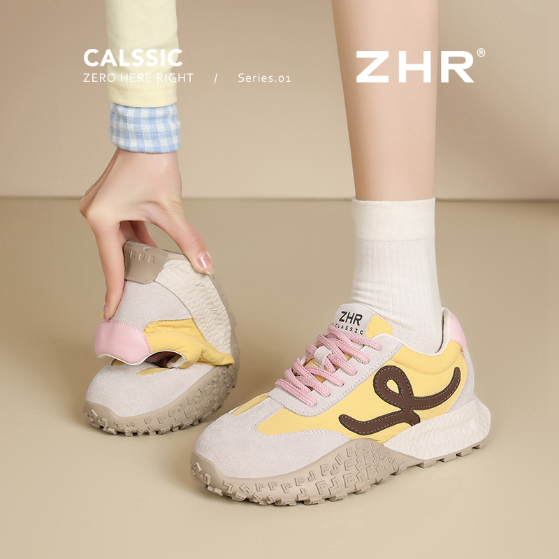 复古德训鞋女厚底增高小白鞋