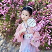 春夏新款 女童汉服宋制对襟衫 儿童古风改良超仙唐装 中国风古装 套装