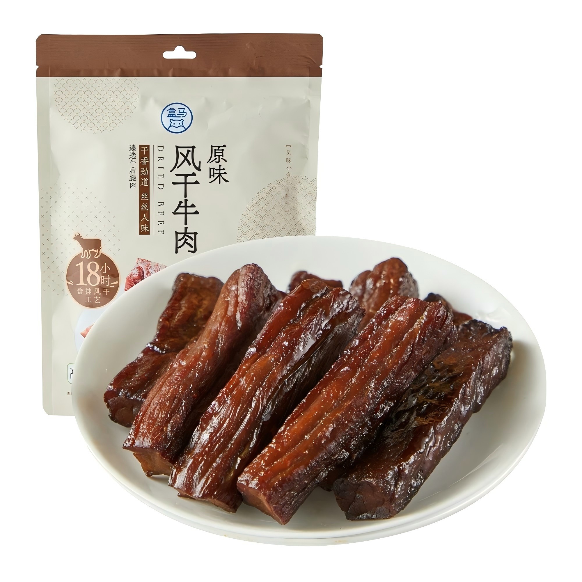 盒马鲜生原味风干牛肉238g嚼劲十足手撕牛肉干小吃零食休闲零食