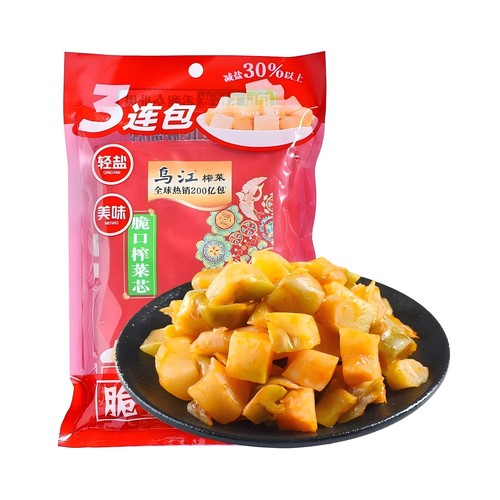 盒马乌江榨菜脆口咸菜120g*3包清淡开味配粥下饭菜块状腌制鲜菜丝