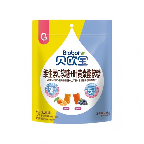 盒马贝欧宝维生素C+叶黄素酯软糖118g多重营养3D小熊造型糖果Q弹