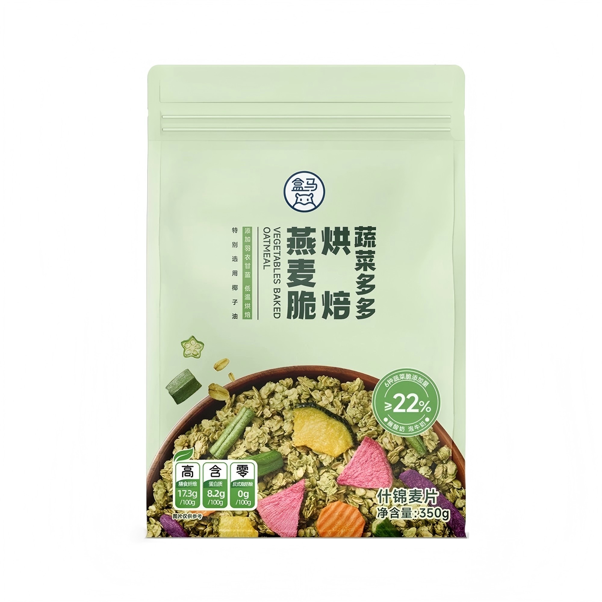 盒马蔬菜多多烘焙燕麦脆350g代餐6种蔬菜谷物混合麦片低脂高蛋白,咖啡/麦片/冲饮,多谷物麦片,淘宝优惠券,粉丝福利购,淘宝优惠卷