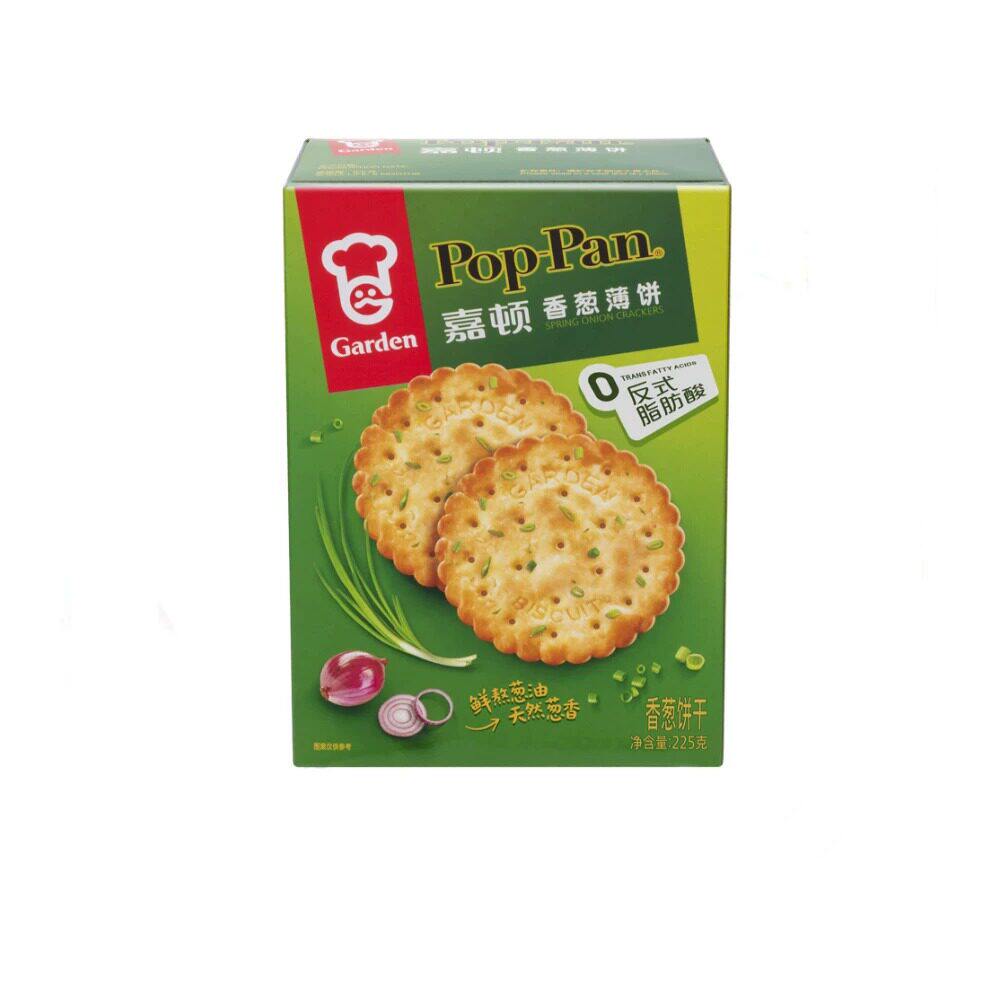 盒马代购  GARDEN/嘉顿香葱薄饼225g芝麻薄饼干薄脆盒装休闲零食