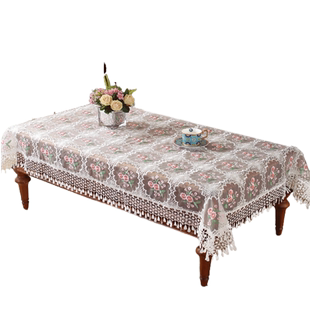 中式茶几桌布长方形圆形方型桌垫台布美式西餐桌布欧根纱蕾丝布艺