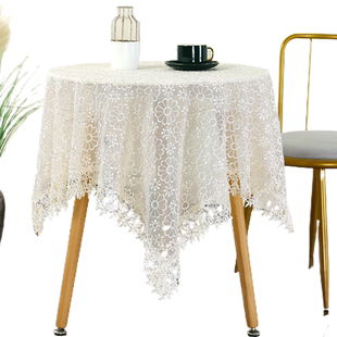 圆桌布欧式蕾丝台布田园圆桌布轻奢正方形长方形咖啡桌盖巾茶几布