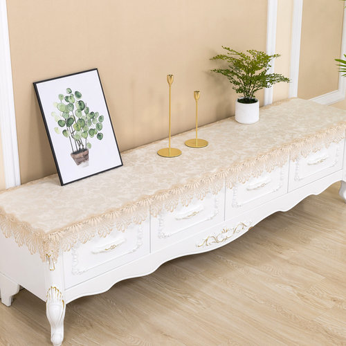 鞋柜门厅桌布欧式蕾丝电视机罩