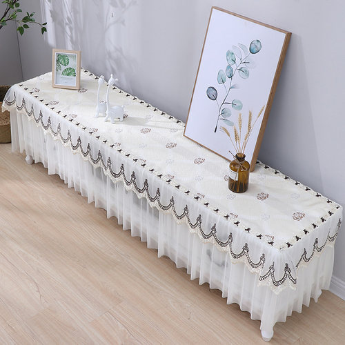 电视柜盖布布艺蕾丝防尘罩简约