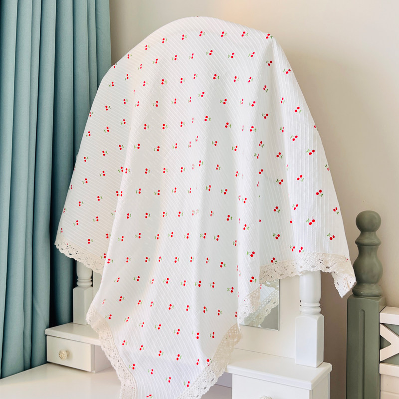 欧式梳妆台镜子盖巾盖布纯棉纱布艺化妆台梳妆台圆形镜子途遮挡布,居家布艺,万能盖巾,淘宝优惠券,粉丝福利购,淘宝优惠卷