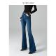 Jeans女2026秋复古风潮高腰紧身提臀显瘦微喇叭裤 Womens Flare