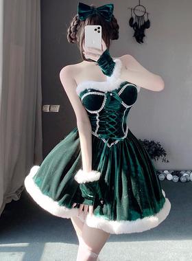 Red Christmas costume, women's war robe dress红色圣诞节服装