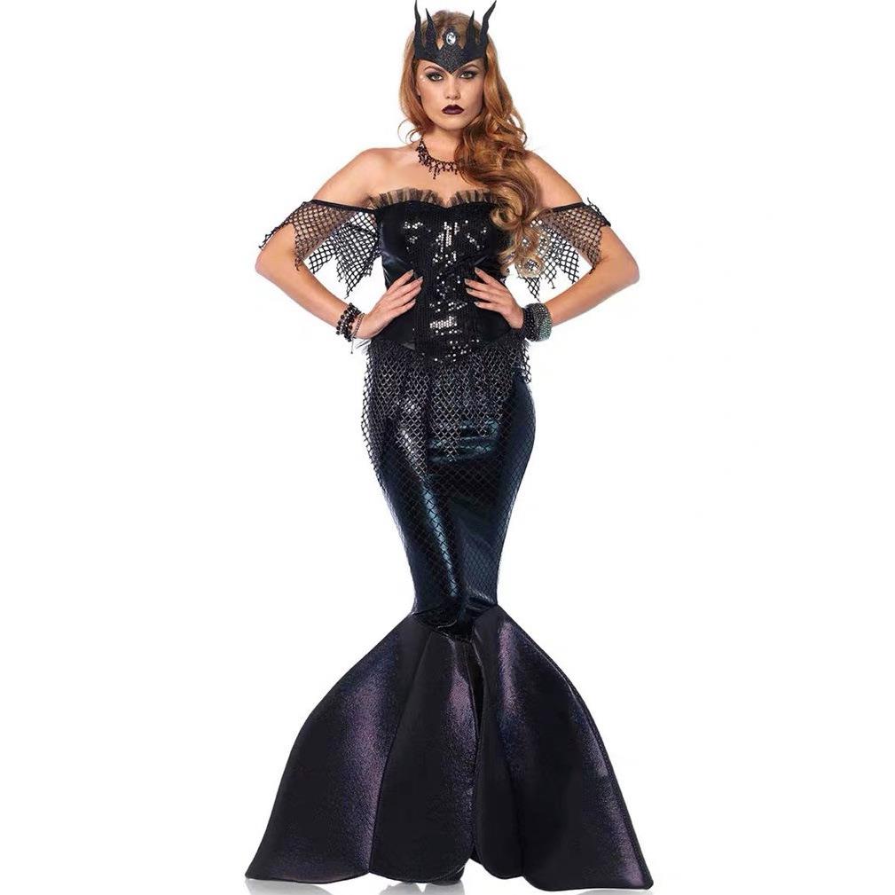 M-XXL Halloween mermaid witch costume万圣节美人鱼女巫服装裙