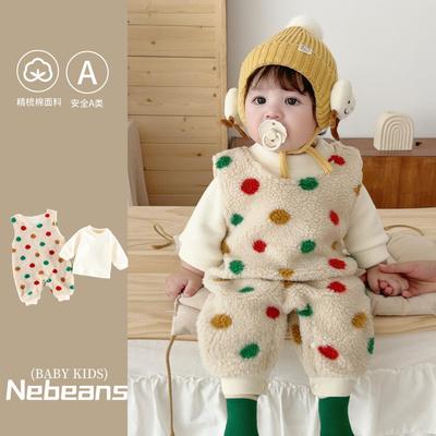 [Thickened romper pants + warm top] one-piece romper pants