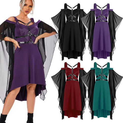 2024 Halloween costume mesh patchwork suspender dress连衣裙