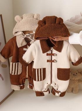 Baby's one-piece clothes  autumn and winter crawling wear