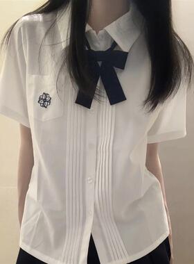 Japanese JK Shirt 日式JK制服衬衫原创学院风短袖风琴褶班服套装