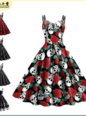 Women's dress Halloween new dress suspender dress连衣裙女