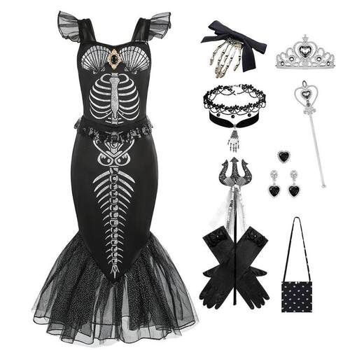 Halloween children's mermaid princess dress万圣节公主鱼尾裙