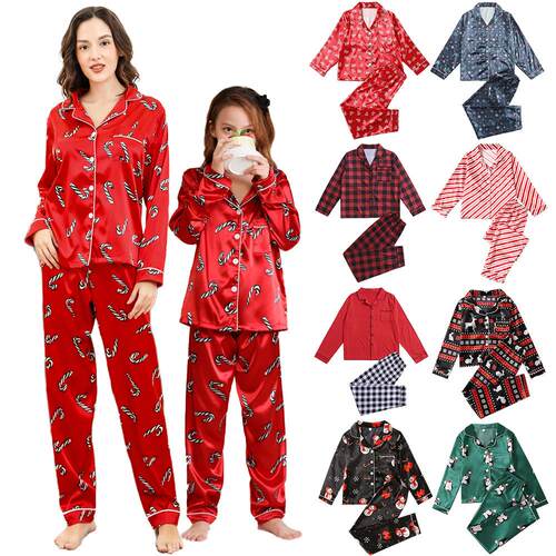 Parent child pajama set Christmas new two-piece set睡衣套装