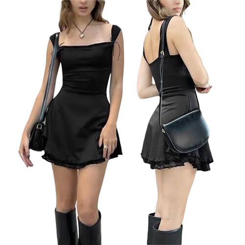 Halloween women's suspender sexy black dress万圣节吊带性感