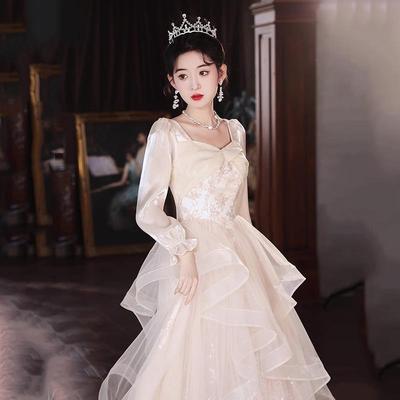 French Evening Gown法式晚礼服女2026新款宴会公主裙气质蓬蓬纱