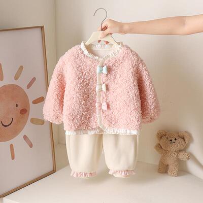 Girls' autumn and winter wool sweater set, two-piece毛衣套装