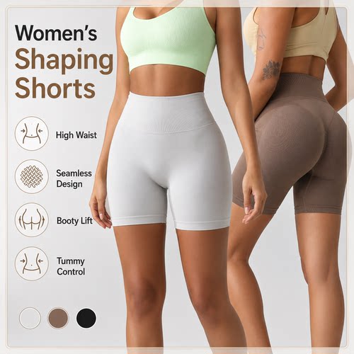 Summer New High Waist Fitness Shorts for Women骑行紧身裤子