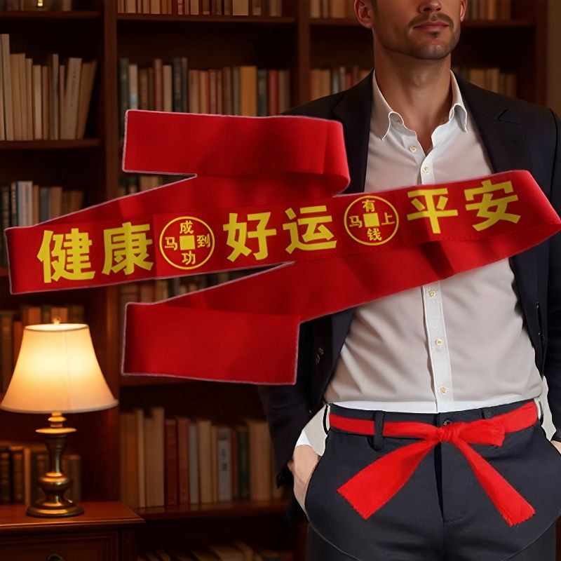 本命年红腰带男女通用大码红裤带