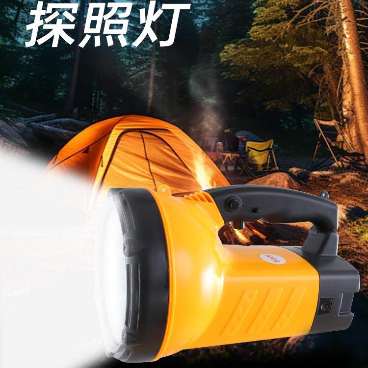 12v可充电锂电池探照灯超亮50W强光远射LED远程手提巡逻手电筒