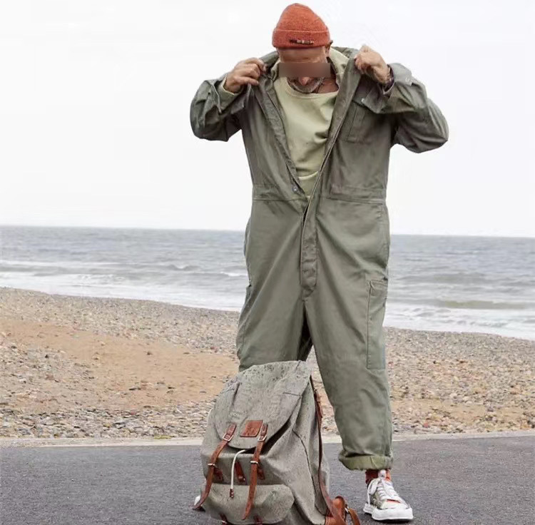 长裤工装男连体裤多口袋阿美咔叽