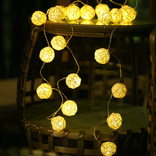 饰灯圆球 led小彩灯新年藤球灯串灯房间阳台挂灯过年氛围灯春节装