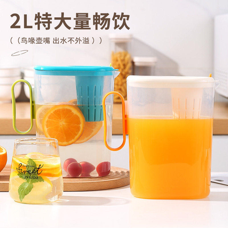冰箱冷水壶大容量冷泡茶瓶家用冰水杯塑料冷萃凉水壶耐高温饮料桶