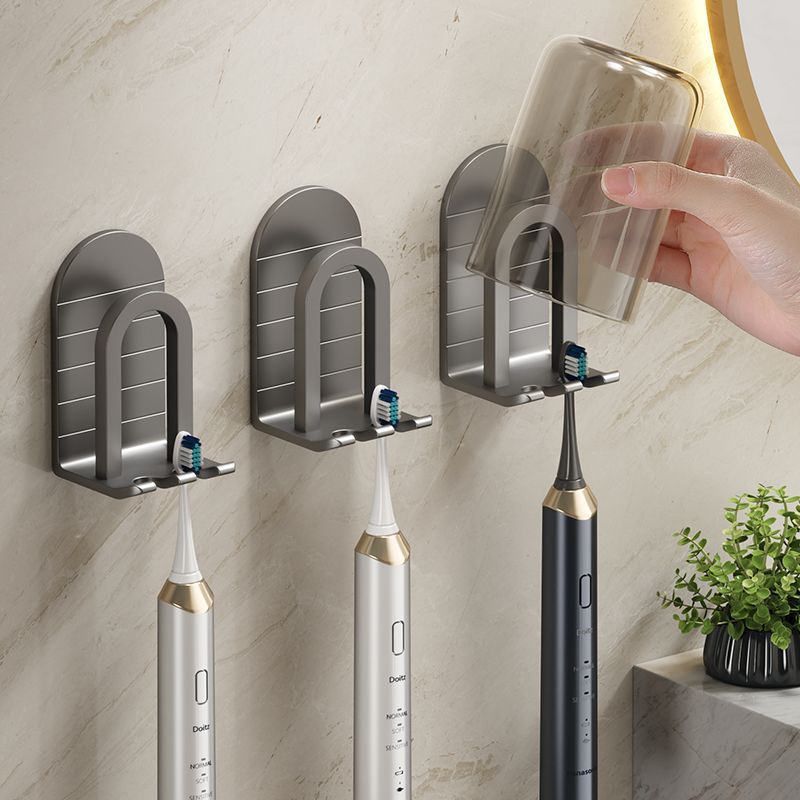 进口MUJIE牙刷置物架卫生间洗漱台免打孔牙杯架子刷牙漱口杯壁挂