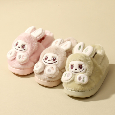 新款卡通儿童包跟棉鞋中大童可爱毛绒家居家防滑保暖秋冬棉靴