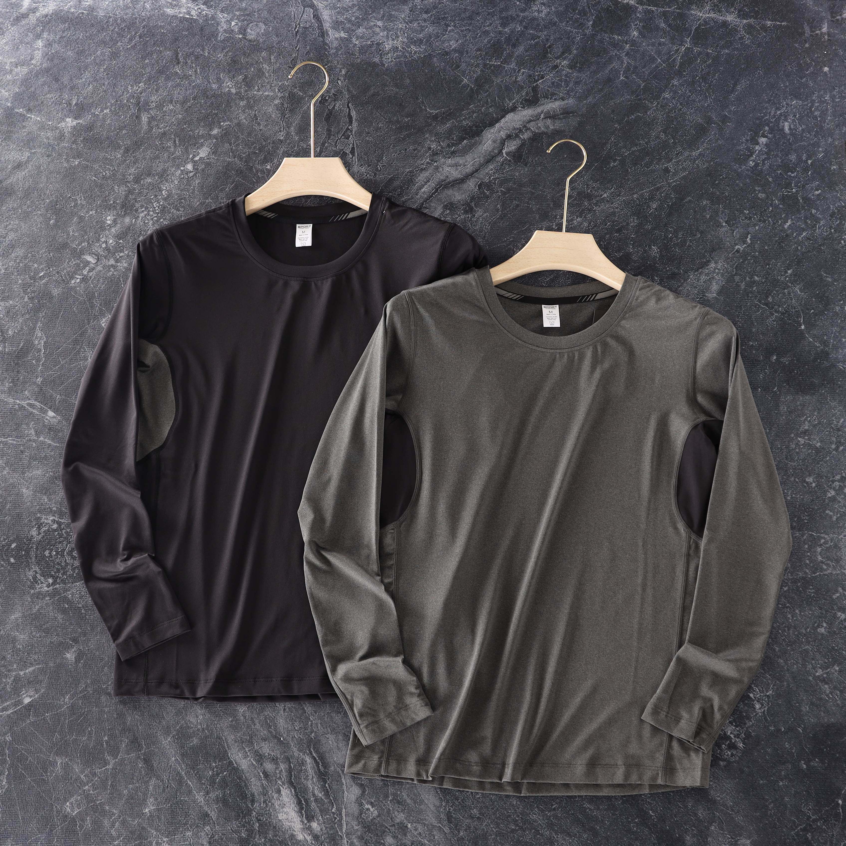 超值 阳离子速干透气防晒高弹秋季男士户外运动休闲长袖T恤打底衫