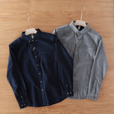 尖领长袖潮全棉软糯磨毛衬衫