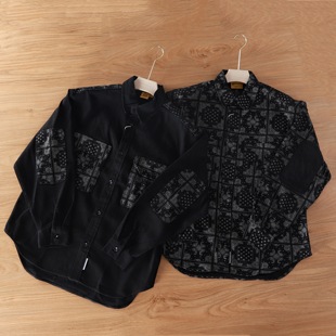 国潮腰果花衬衫 山系复古外穿衬衣 外套男宽松潮流情侣男女同款