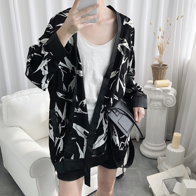 Very immortal little milk goose summer sunscreen shirt male personalized printing and loose trendy Korean windbreaker jacket men and women can wear