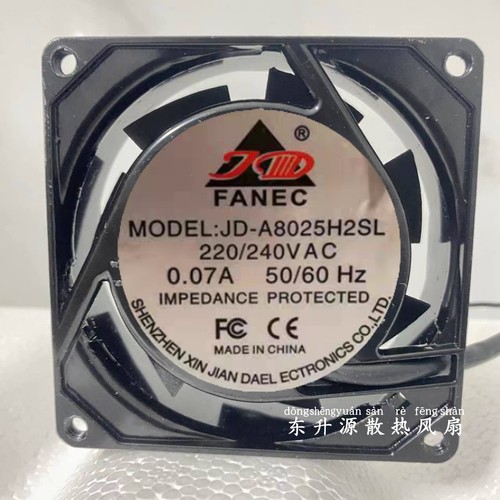 全新正品FANEC JD-A8025H2BL/H2SL 220V静音8CM散热风扇机柜机箱