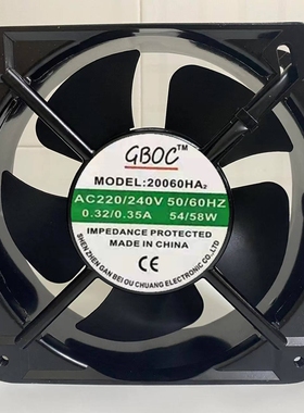 全新GBOC 20060HA2 220V 0.32A/0.35A 54W/58W 20060工业散热风扇