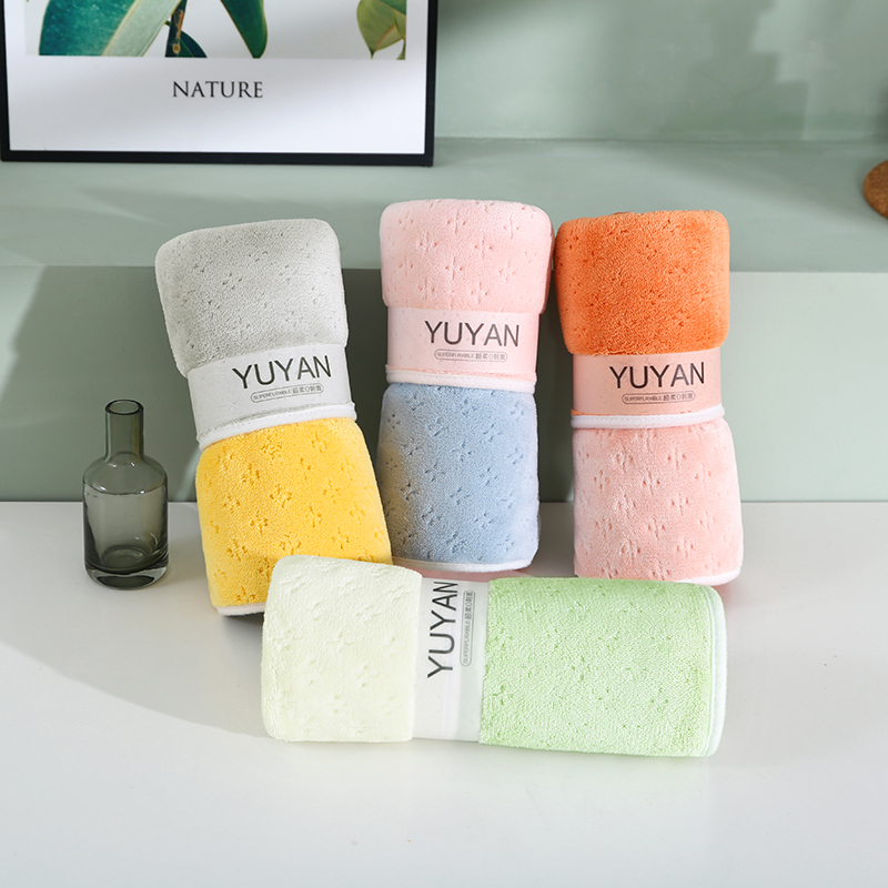 玉颜双色柔软吸水不掉毛毛巾