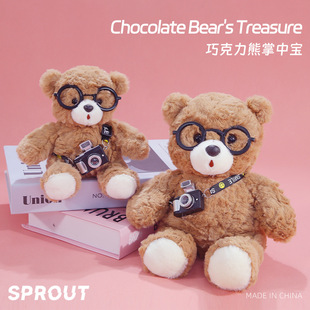 正版可爱超萌相机摄影师小熊公仔毛绒相机小熊玩偶送儿童男友礼物