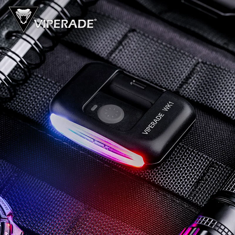 VIPERADE [Viper WK1 shoulder light / cap light USB charging duty patrol red blue flashing light night running signal light]