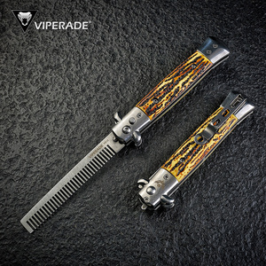 VIPERADE蝰蛇VC12意大利风格侧跳梳子快开战术油头梳户外防卫防身