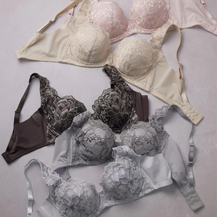 日本代购wacoal华歌尔蕾丝LASEE高端文胸聚拢大胸内衣全罩杯薄款