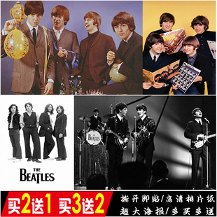 飾畫歐美搖滾寢室墻貼壁紙畫 甲殼蟲樂隊海報披頭士Beatles明星裝