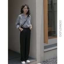 时尚 宽松洋气上衣 长袖 女韩国复古秋季 dorastudio豹纹衬衫 2019新款