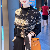 梵星幻梦 时尚 气质百搭长袖 现货 显瘦宽松T恤减龄印花上衣打底衫