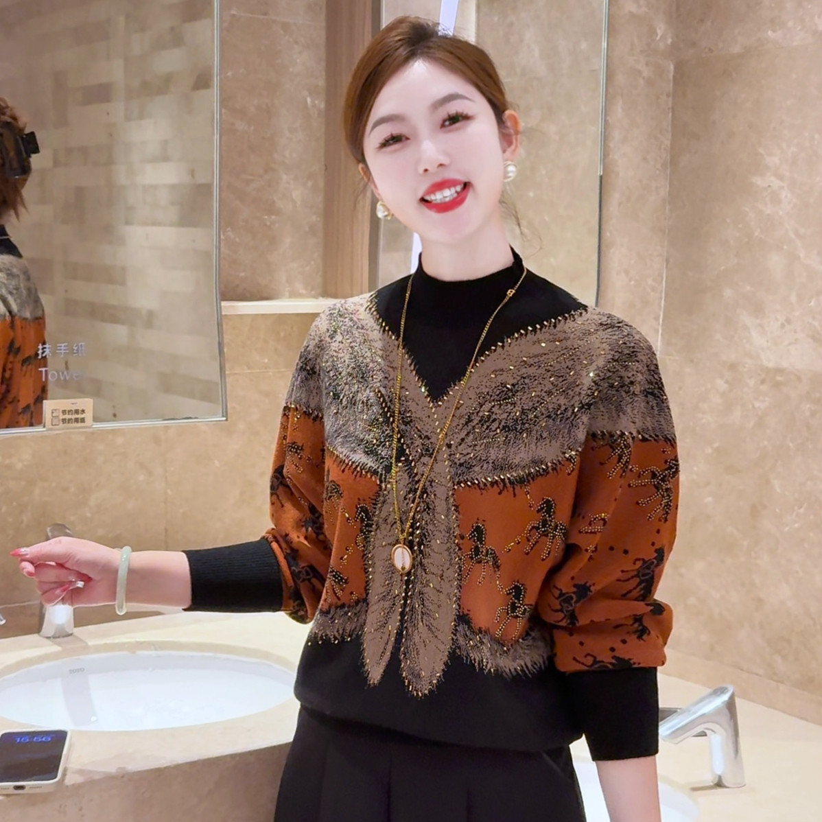 现货 暗野逐风~新款抗起球针织衫保暖简约套头小马洋气毛衣秋冬款,女装/女士精品,毛针织衫,淘宝优惠券,粉丝福利购,淘宝优惠卷