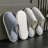 男款 春秋大码 居家室内地板透气吸汗四季 家用棉麻拖鞋 拖鞋 布艺男士